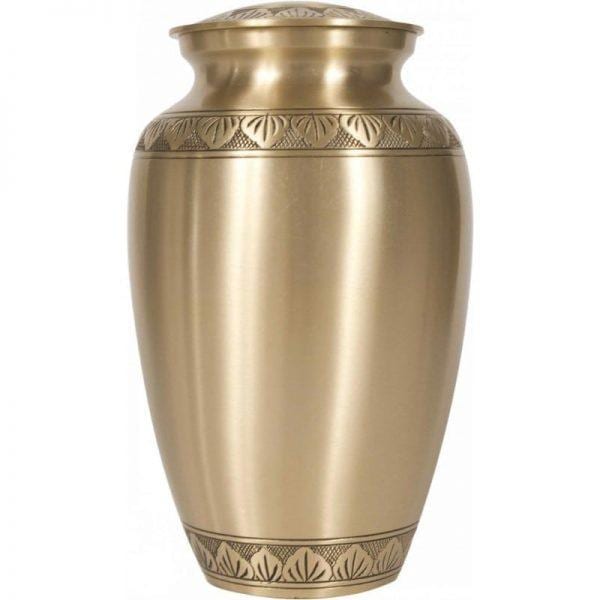 urne funéraire en laiton Éternité avec bandeau ornemental décoratif gravé
